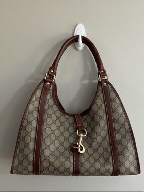 Gucci GG Supreme Monogram Canvas Large Hobo Shoulder Bag Vintage